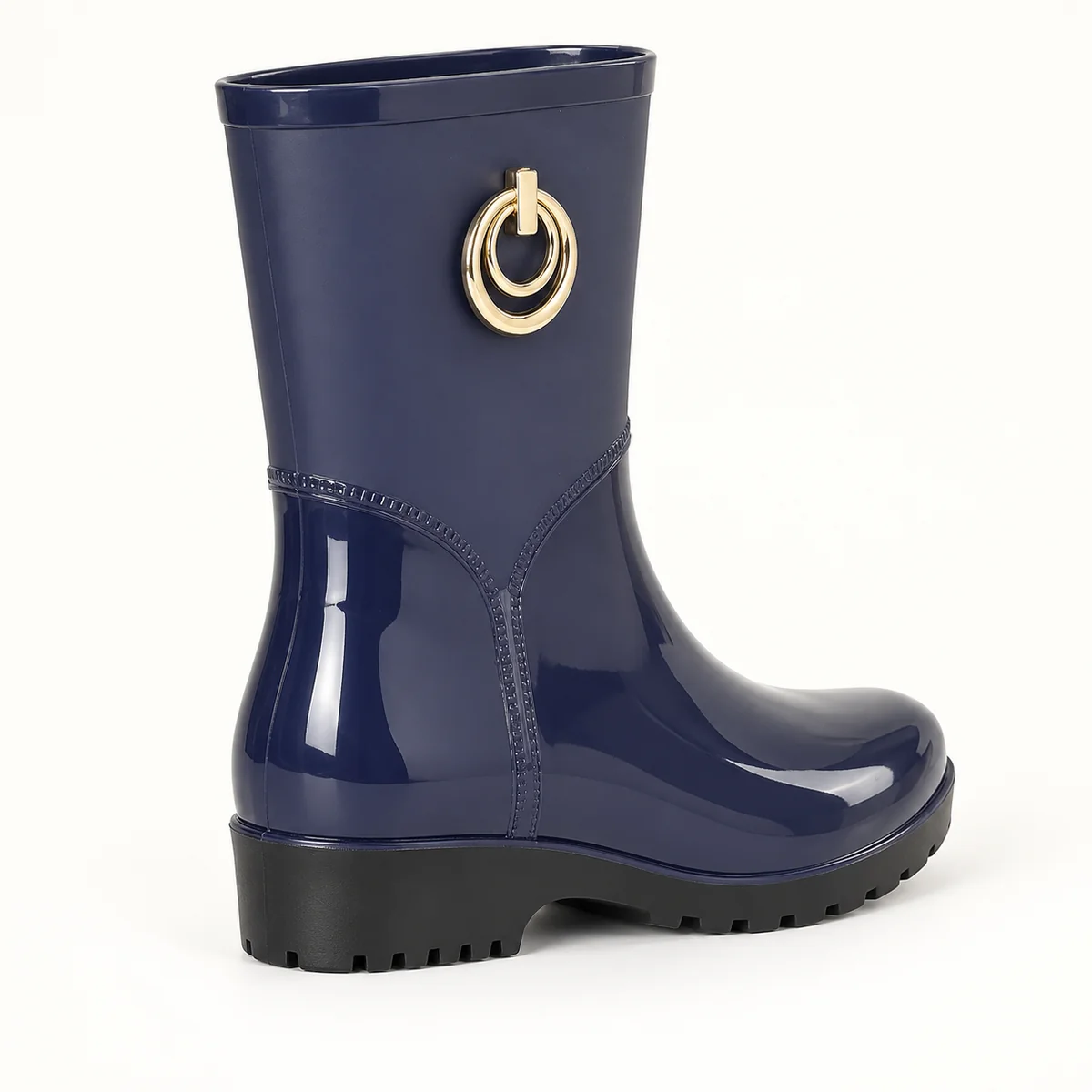 44312 15b bottes de pluie femme bleues a anneau vue arriere