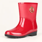 44313 15b bottes de pluie femme rouges a anneau vue principale