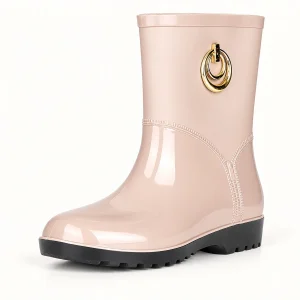 44315 15b bottes de pluie femme beiges a anneau vue principale