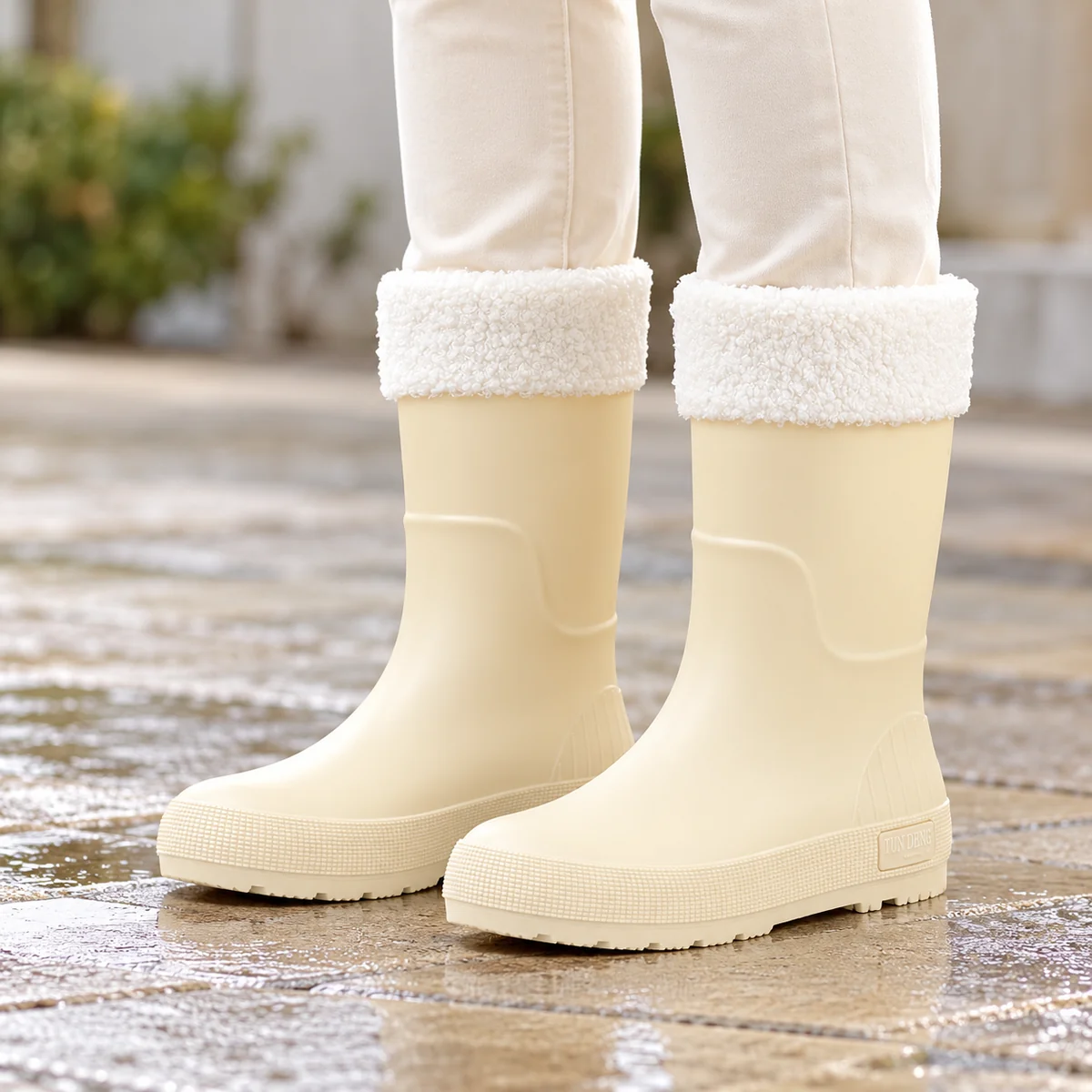44316 15b bottes de pluie femme abricot mi molle porte