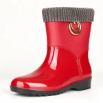 44322 15b bottes de pluie femme rouges a anneau vue principale