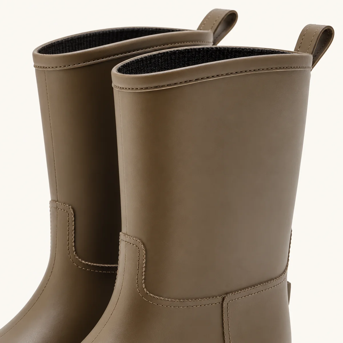 44325 15b bottes de pluie femme marron mi mollet detail