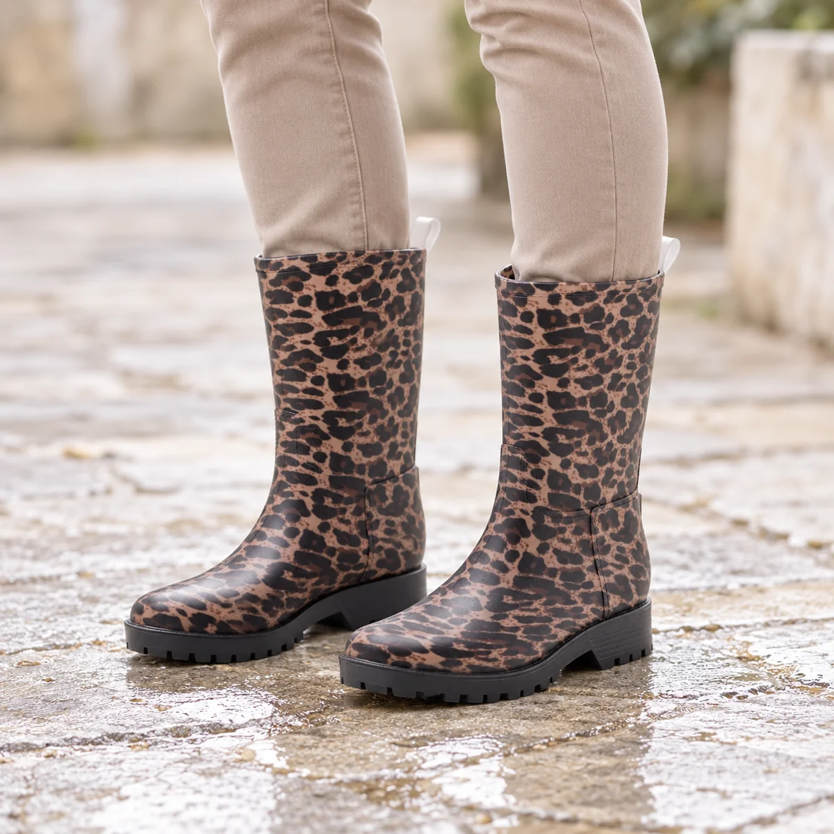44326 15b bottes de pluie femme a motif leopard porte