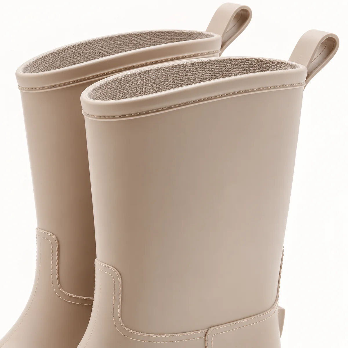 44329 15b bottes de pluie femme beiges mi mollet detail