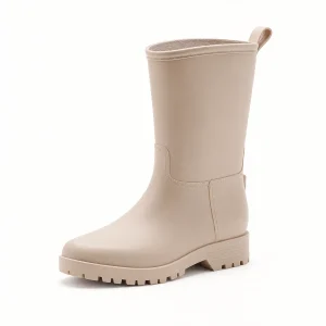44329 15b bottes de pluie femme beiges mi mollet vue principale