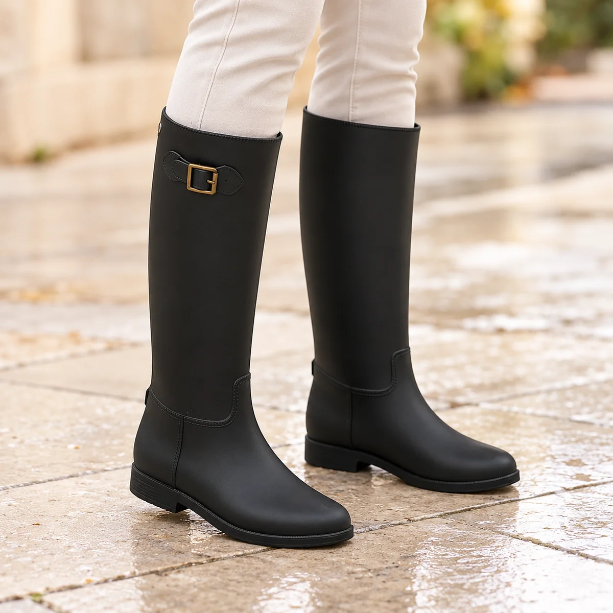 44333 14a bottes de pluie femme noires hautes a porte