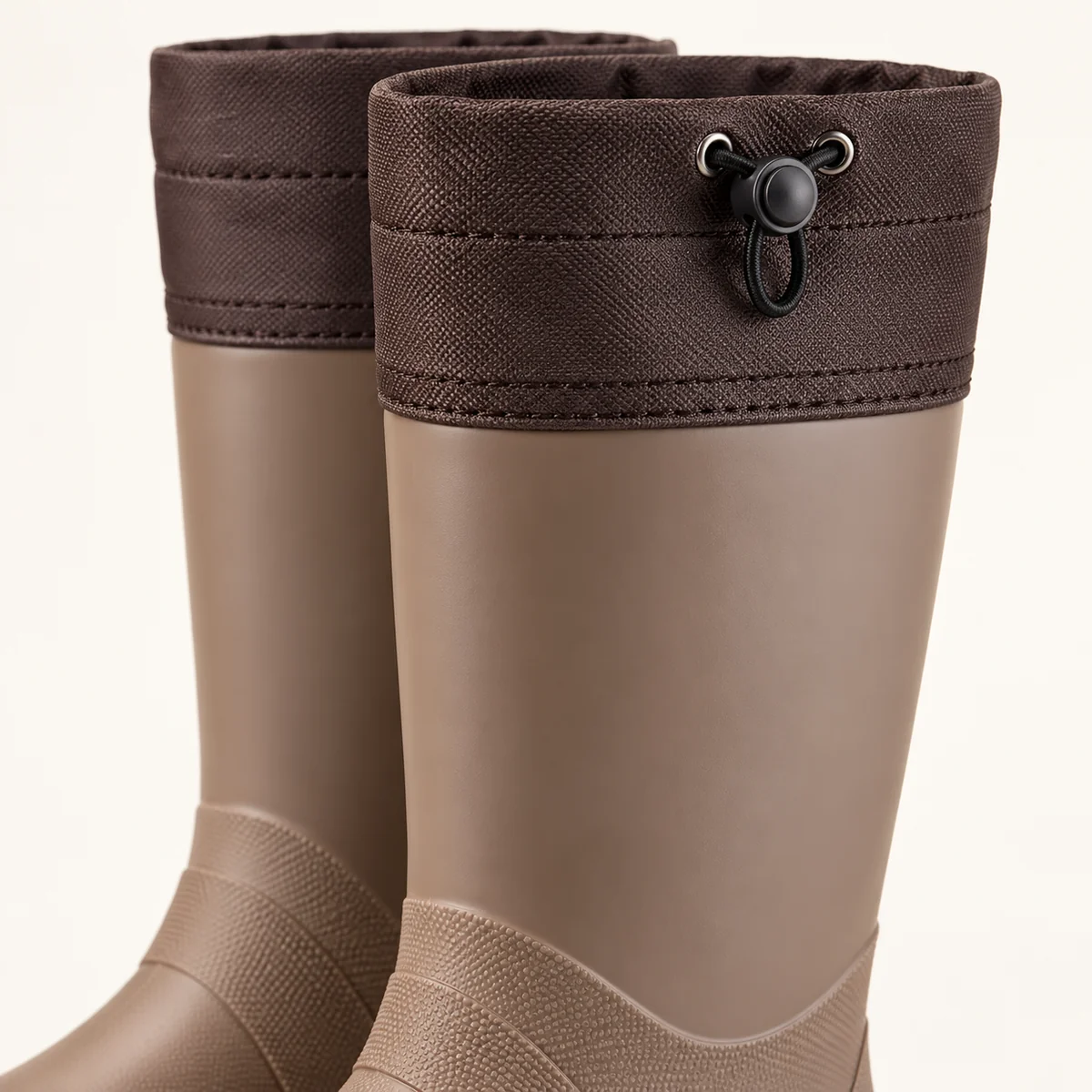 44338 14a bottes de pluie femme marron hautes a detail
