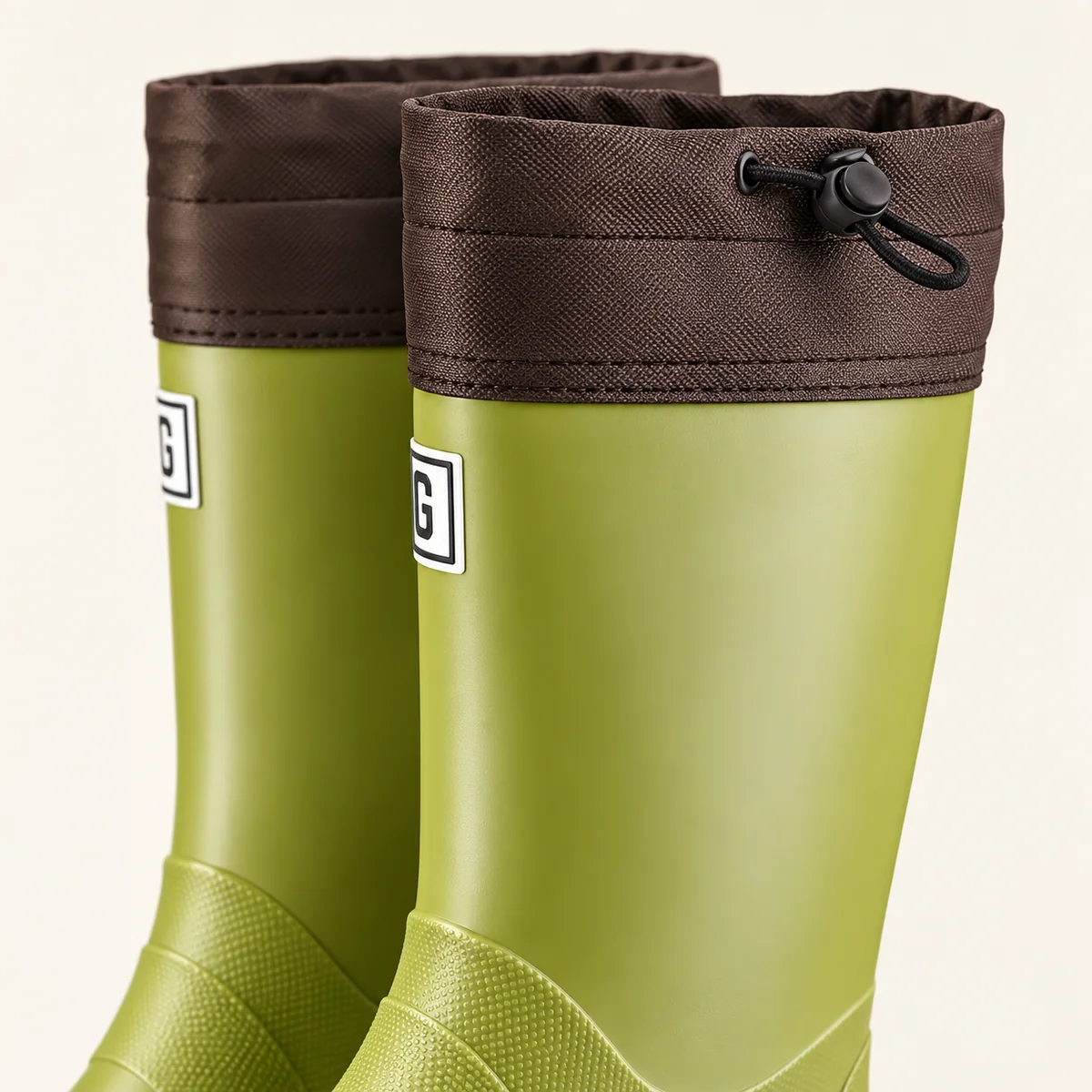 44340 14a bottes de pluie femme vertes hautes a detail