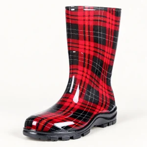 44342 14a bottes de pluie femme rouges a carreau vue principale