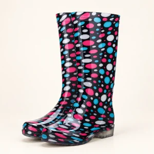 44345 14a bottes de pluie femme hautes a pois ro vue principale