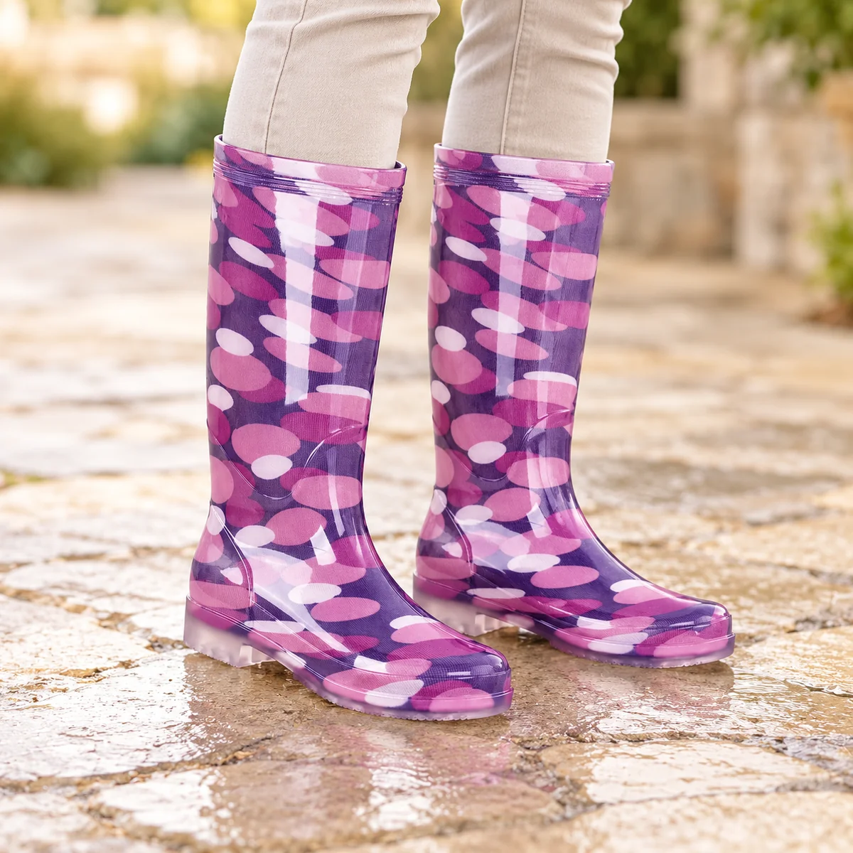 44350 14a bottes de pluie femme violettes a moti porte