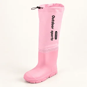 44354 14a bottes de pluie enfant roses a tige tr vue principale