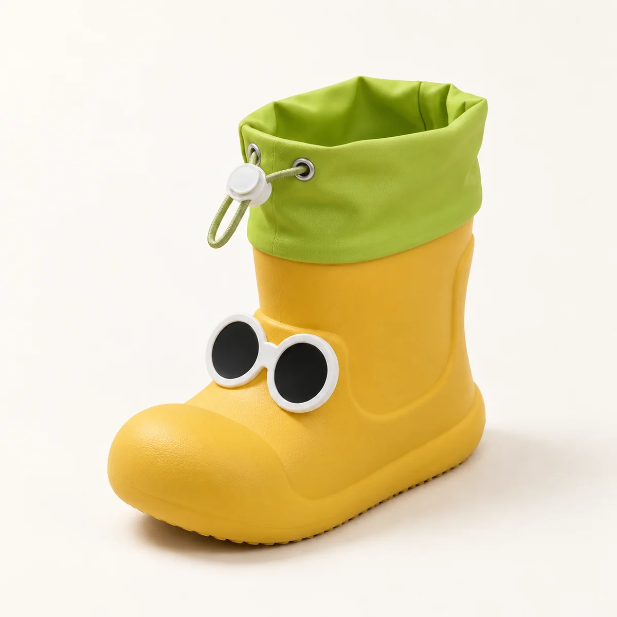 44358 14b bottes de pluie enfant jaunes a yeux e vue principale