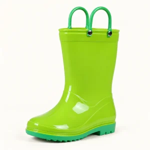 44363 14b bottes de pluie enfant vertes a anses vue principale