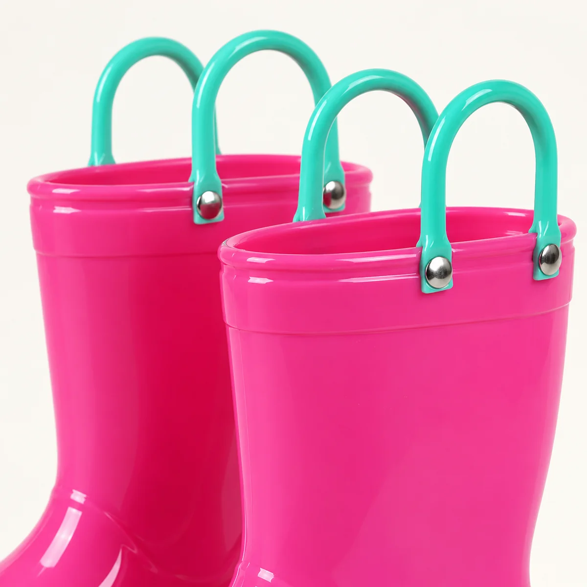 44364 14b bottes de pluie enfant rouges a anses detail