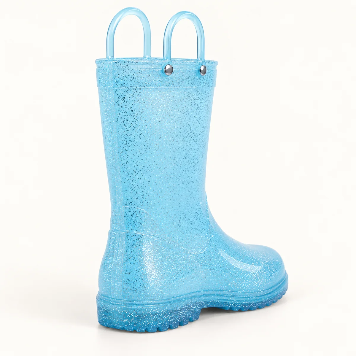 44368 14b bottes de pluie enfant bleues a anses vue arriere