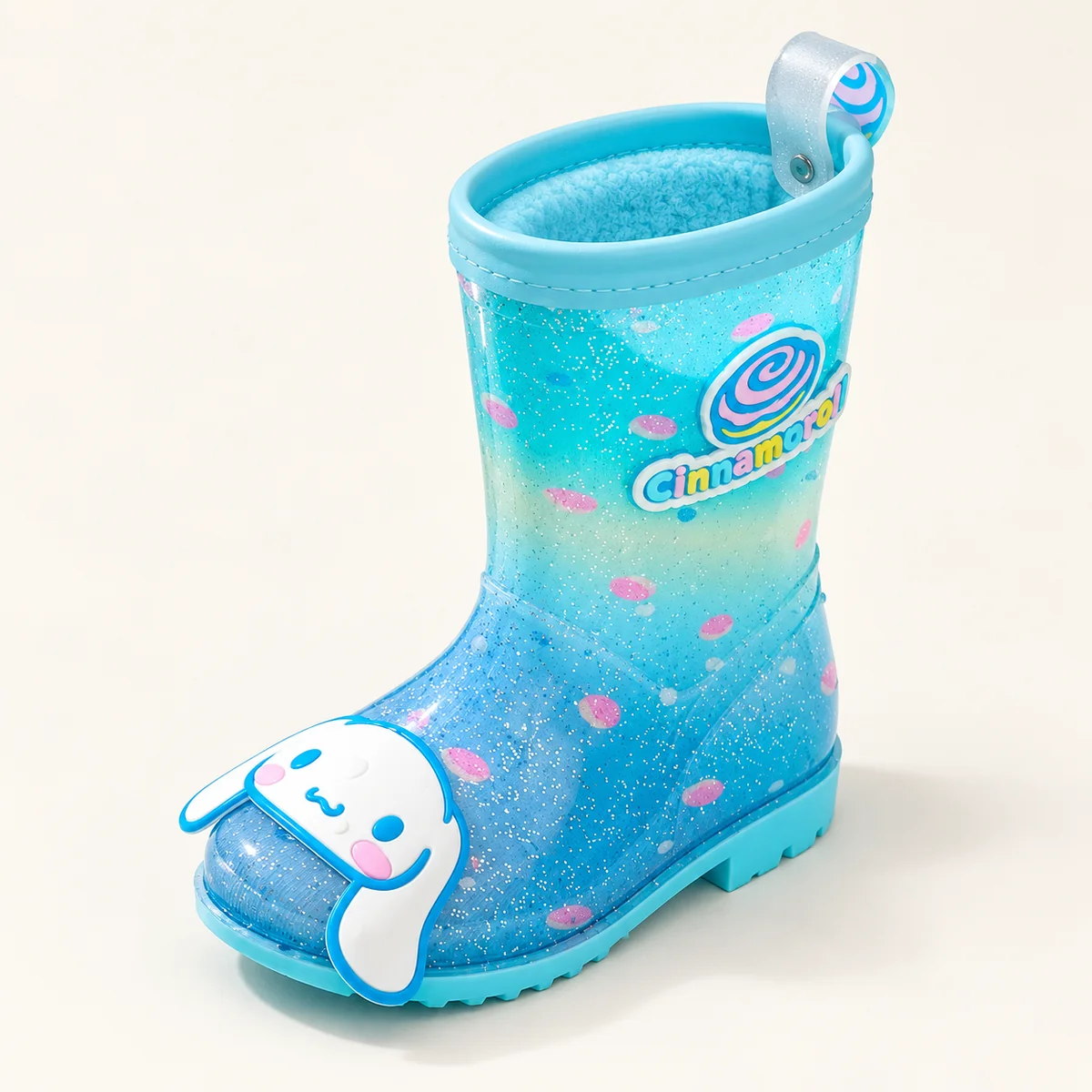 44371 14b bottes de pluie fille turquoise a pers vue principale