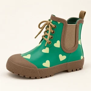 44374 14b bottines enfant vertes a curs lacets e vue principale