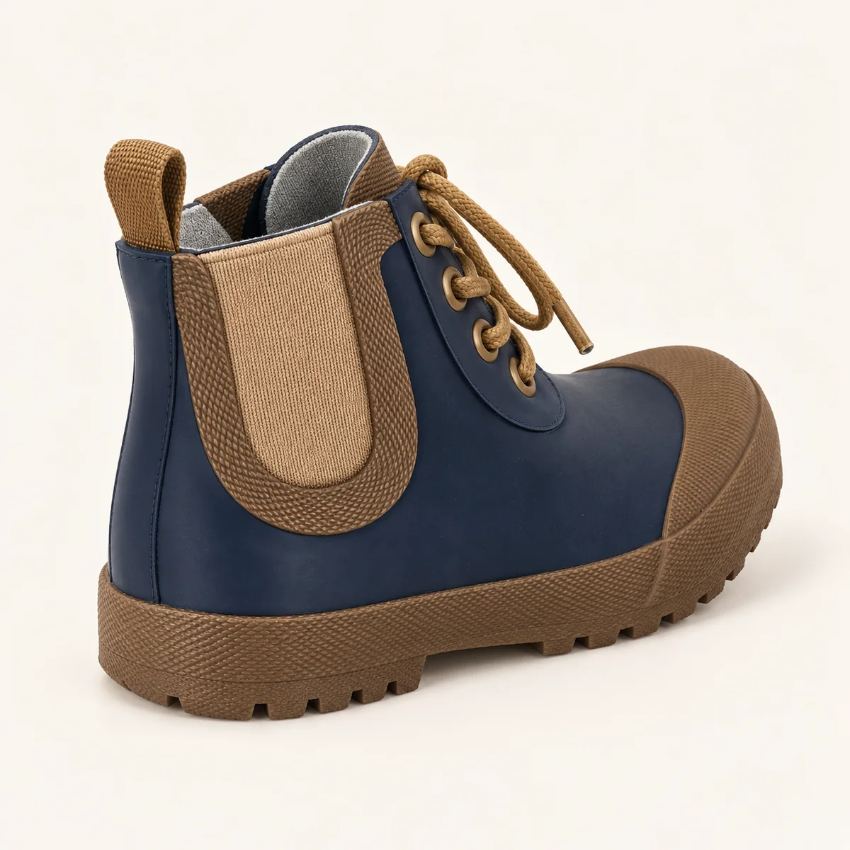 44375 14b bottines enfant bleu marine a lacets e vue arriere