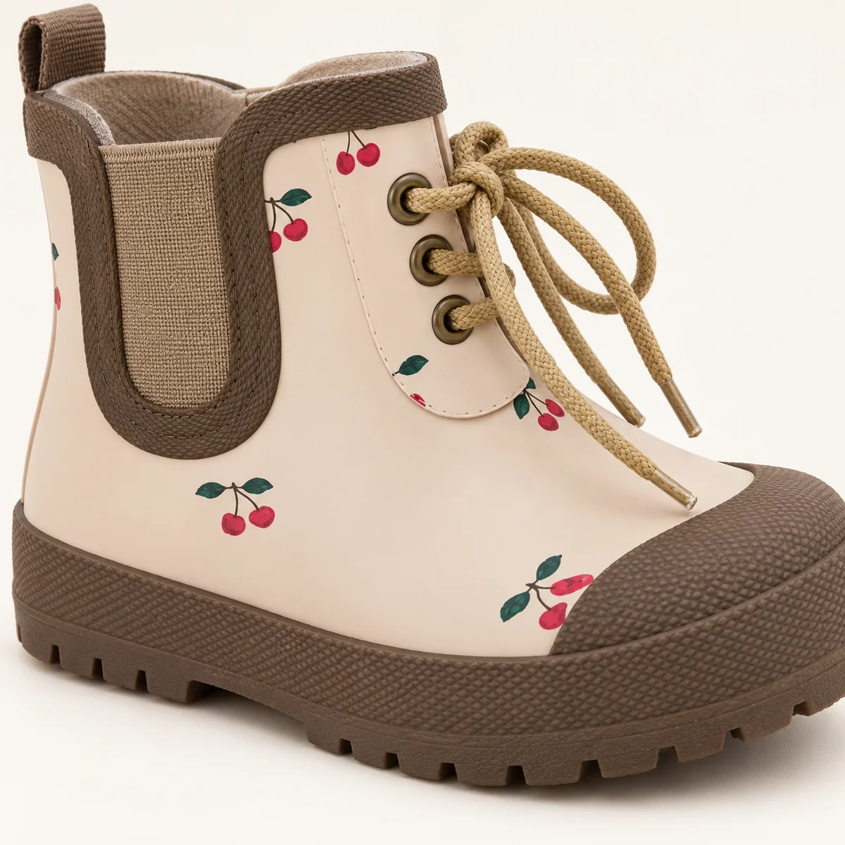 44376 14b bottines enfant roses a fleurs lacets detail