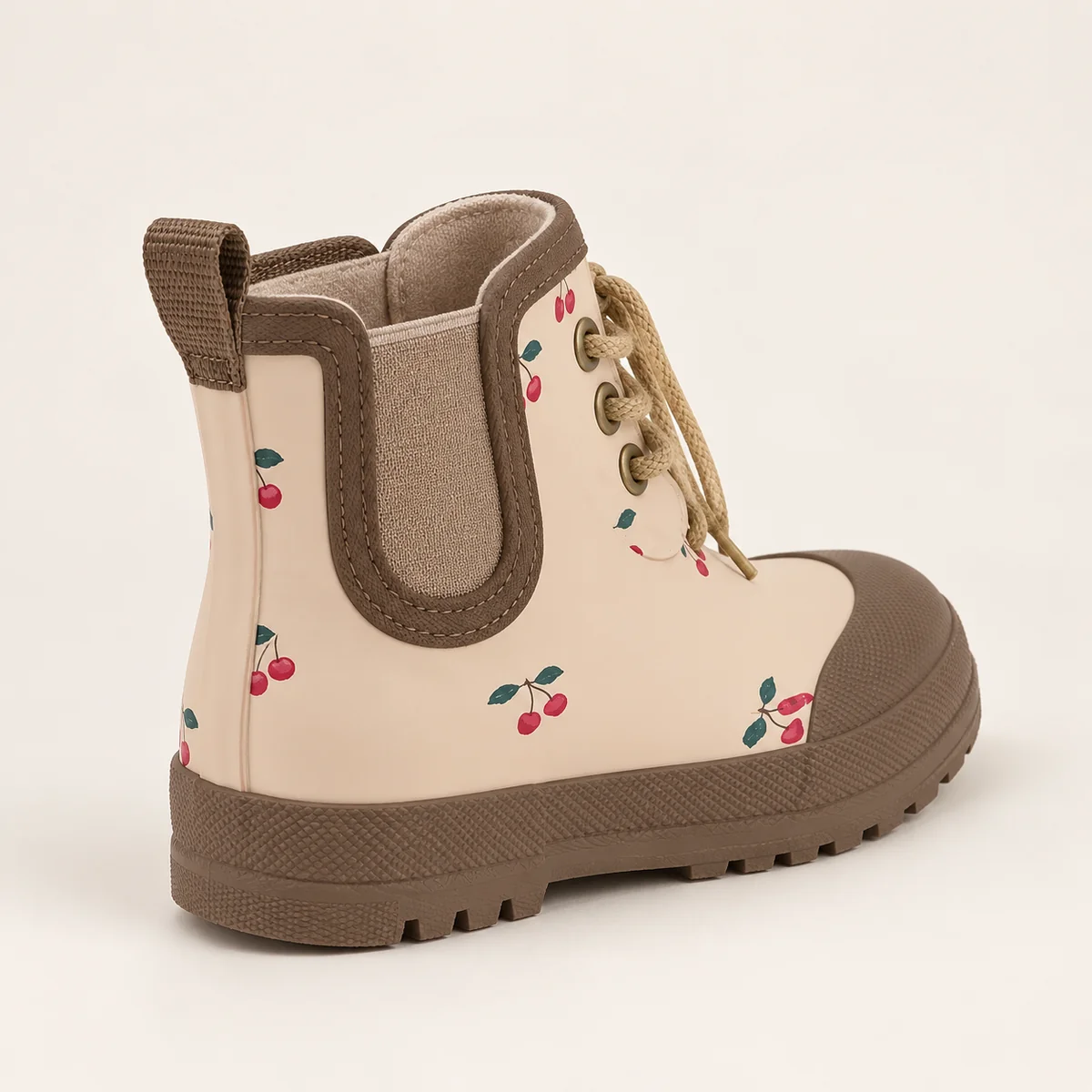 44376 14b bottines enfant roses a fleurs lacets vue arriere