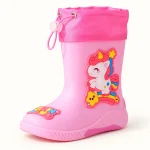 44377 14b bottes de pluie enfant roses a licorne vue principale