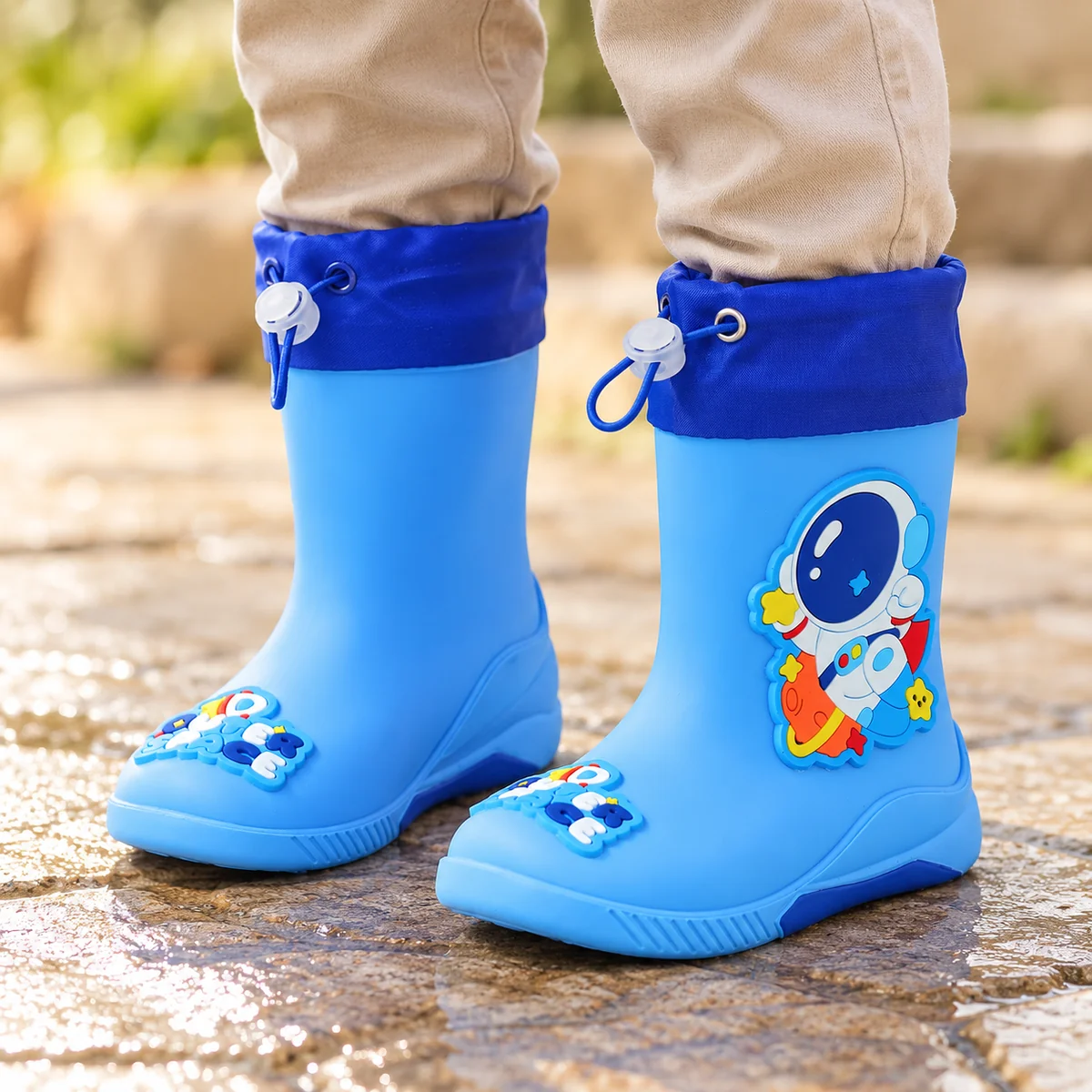 44378 14b bottes de pluie enfant bleu ciel a ast porte