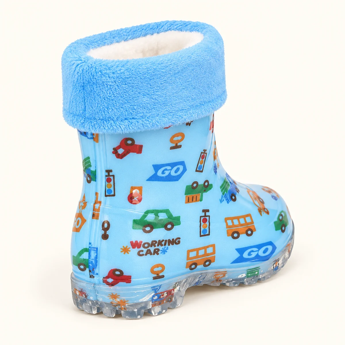 44412 13b bottines de pluie enfant bleu ciel a v vue arriere