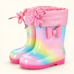 44419 13b bottes de pluie enfant roses a col reg vue principale