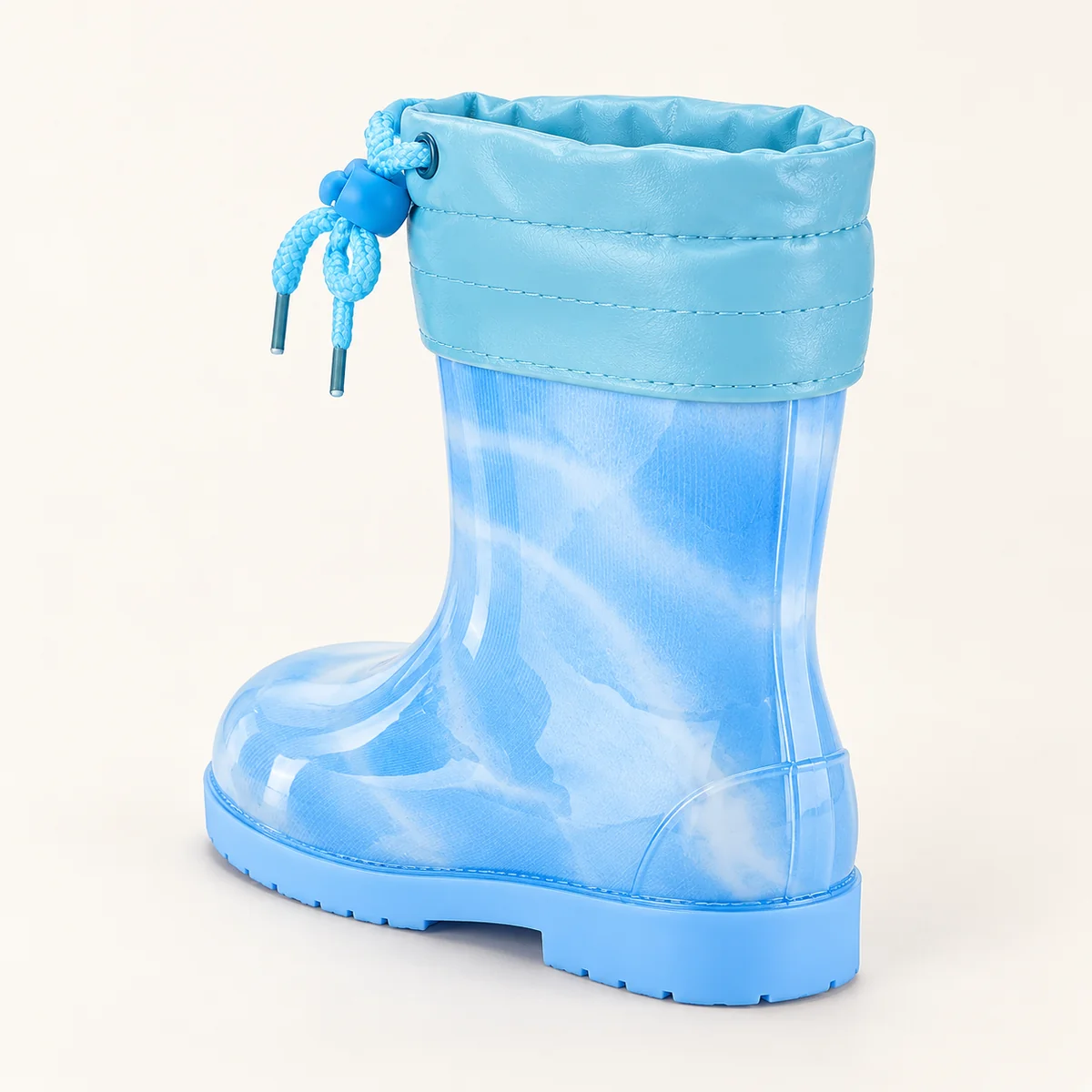 44420 13b bottes de pluie enfant bleues a col re vue arriere
