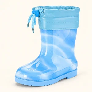 44420 13b bottes de pluie enfant bleues a col re vue principale