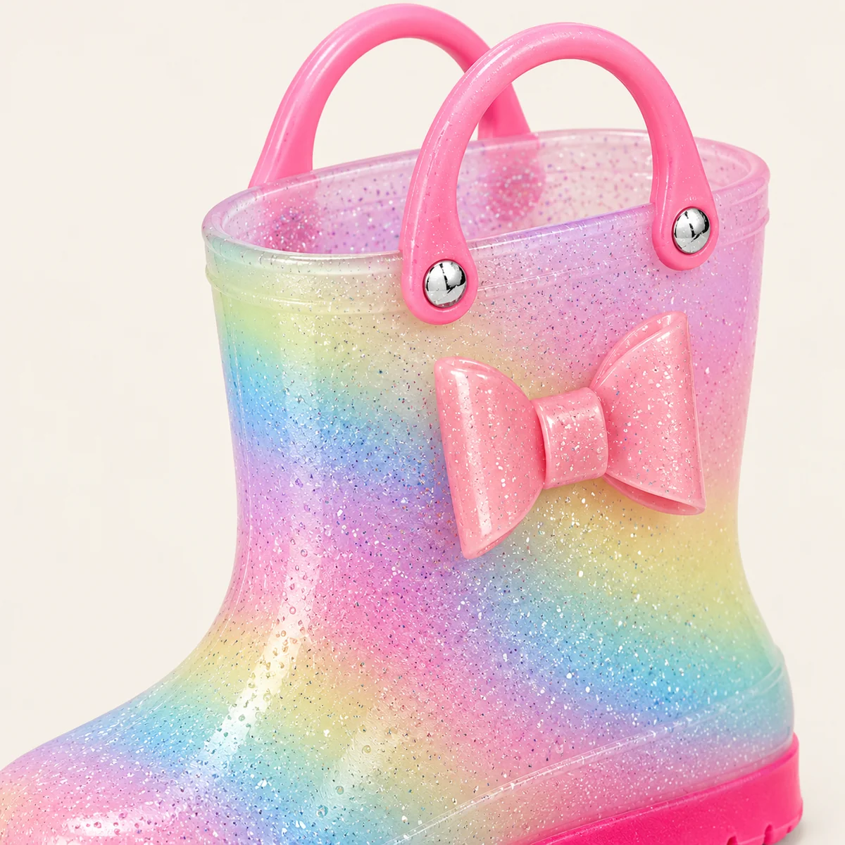 44425 13b bottes de pluie enfant arc en ciel a p detail