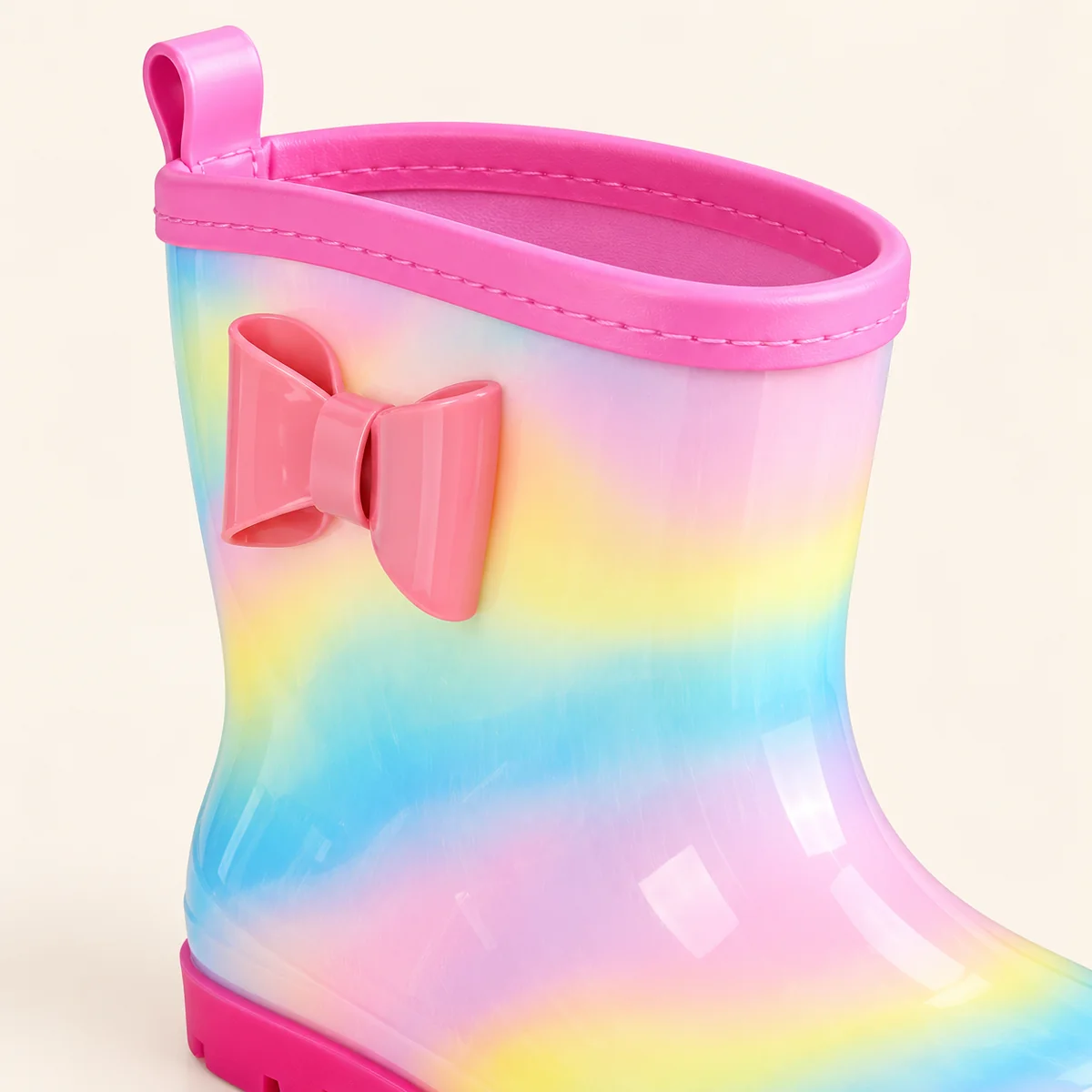44429 13b bottes de pluie enfant arc en ciel a b detail