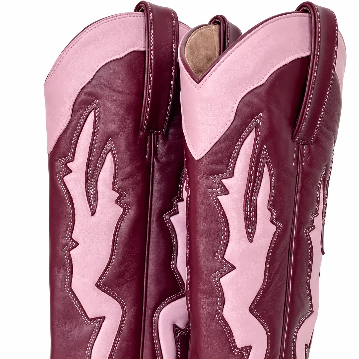 Chaussures cowboy femme bordeaux avec motifs différentes pour look western