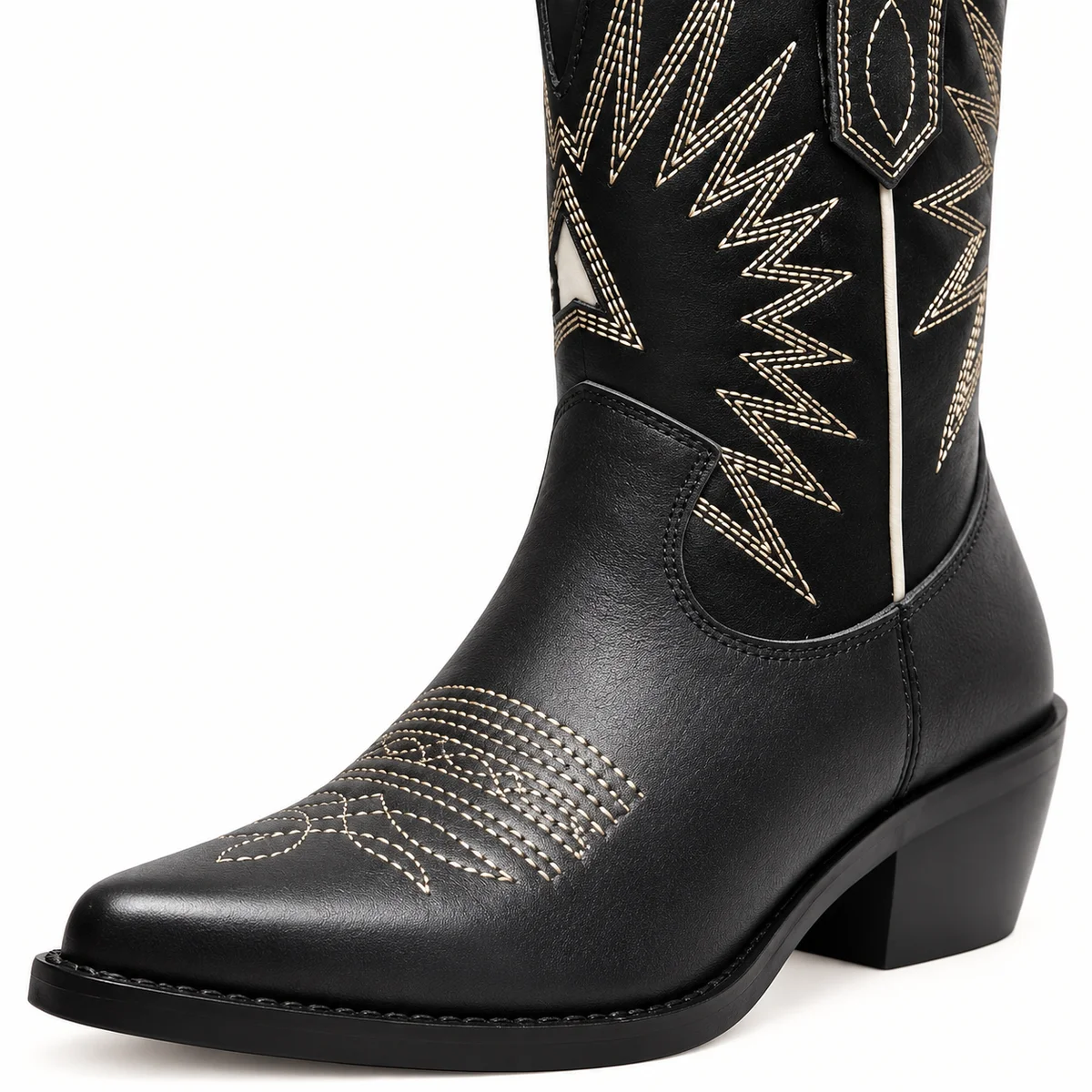 Chaussures cowboy femme avec motif étoilé doré moderne