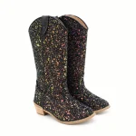 Bottes cowboy fille à paillettes multicolores pour enfants