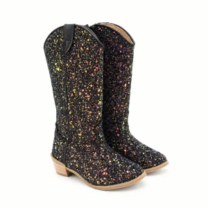 Bottes cowboy fille à paillettes multicolores pour enfants
