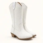 bottes cowboy fille blanches a paillet 44517 11b vue principale