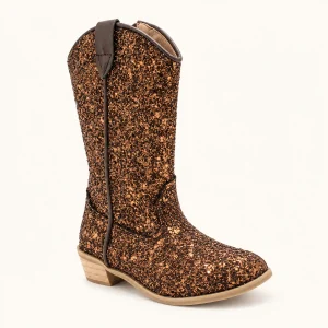 bottes cowboy fille camel a paillettes 44520 11b vue principale