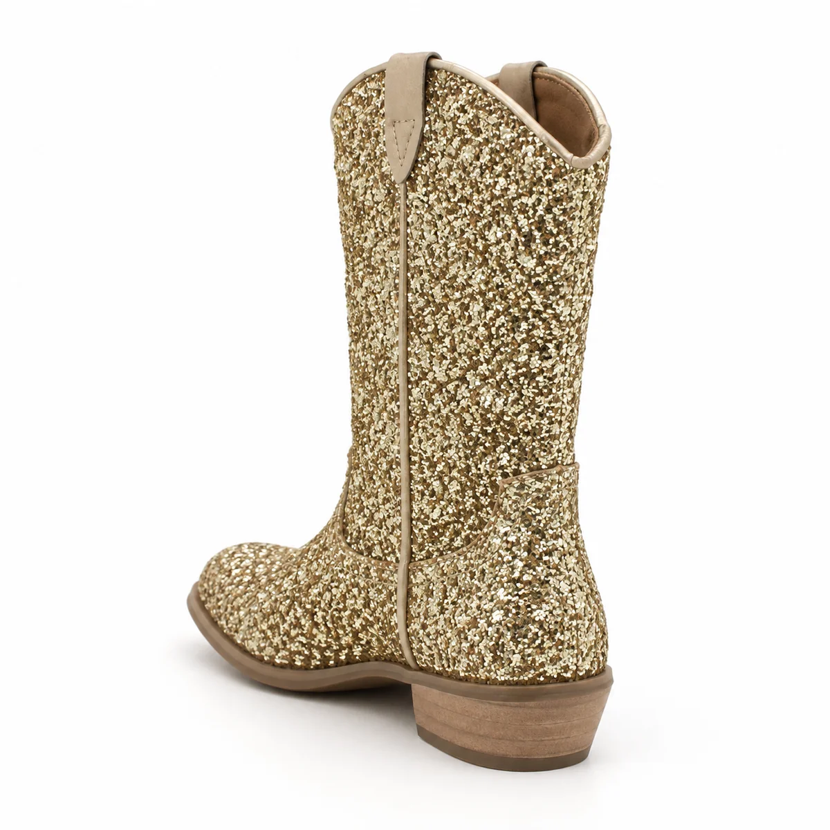 bottes cowboy fille dorees a paillette 44521 11b vue arriere
