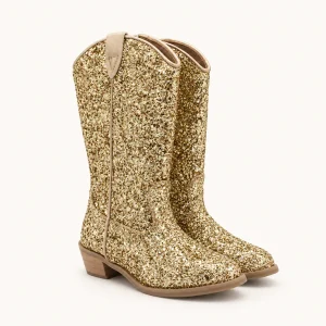 bottes cowboy fille dorees a paillette 44521 11b vue principale