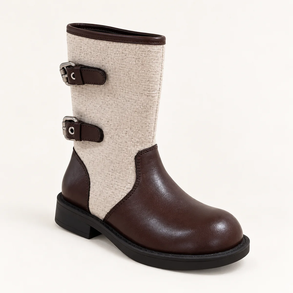 bottes cowboy fille marron a double bo 44543 10a vue principale