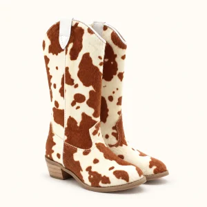 bottes cowboy fille marron et blanc a 44502 11a vue principale