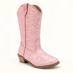bottes cowboy fille roses a paillettes 44519 11b vue principale