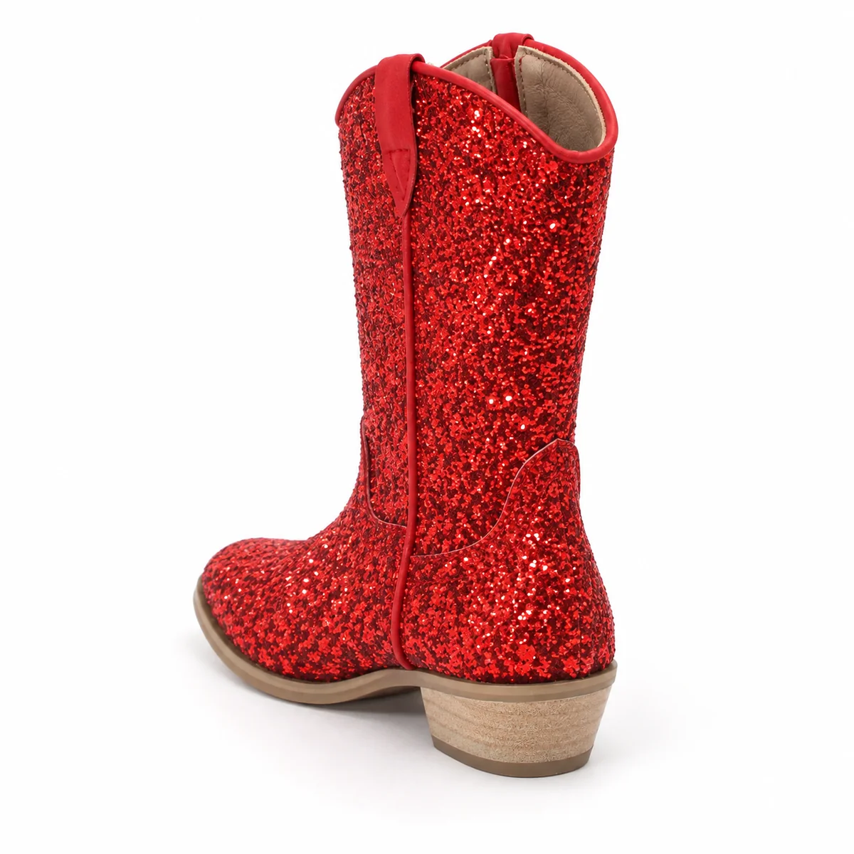 bottes cowboy fille rouges a paillette 44518 11b vue arriere