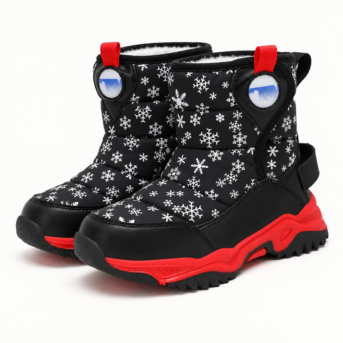 Bottes de neige pour fille colorées et chaudes en rouge