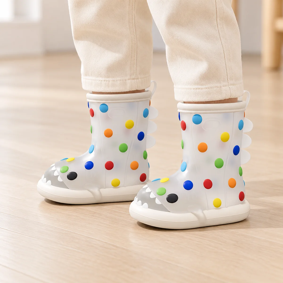 bottes de pluie enfant a pois et detai 44383 13a porte