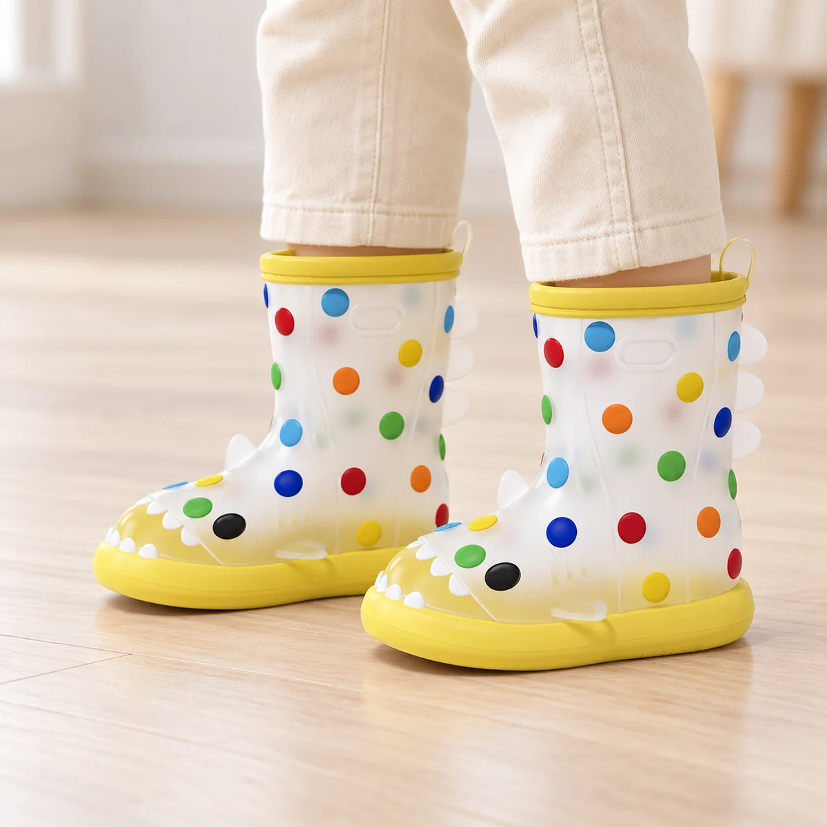 bottes de pluie enfant a pois et detai 44384 13a porte