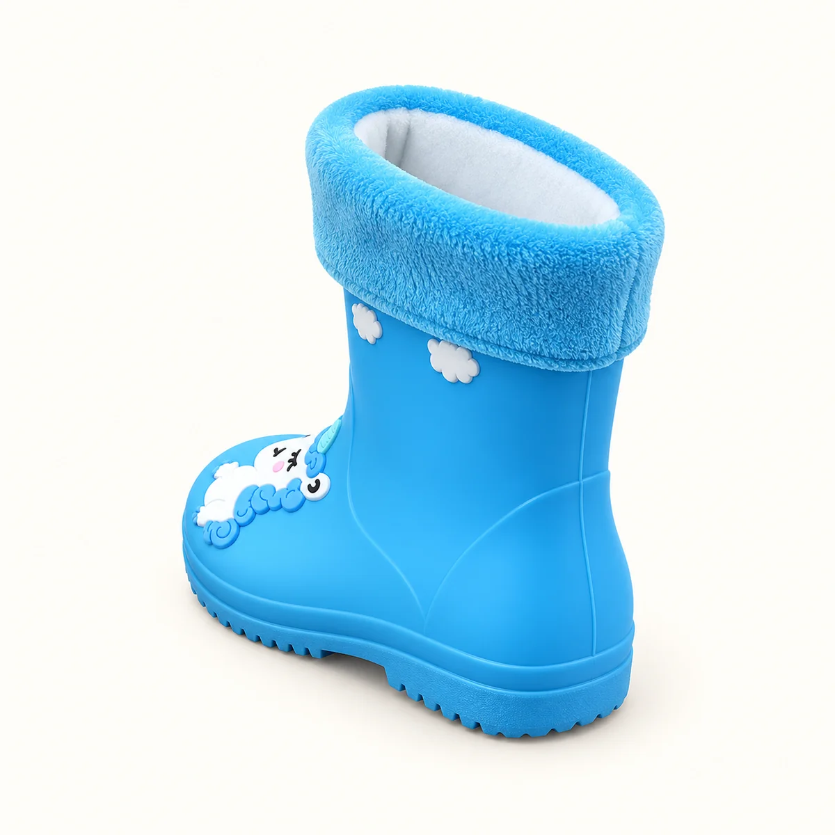 bottes de pluie enfant bleues a doublu 44431 12a vue arriere