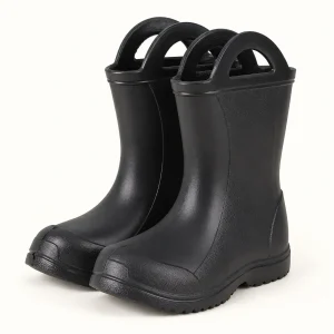 Paire de bottes de pluie noires mates à deux anses